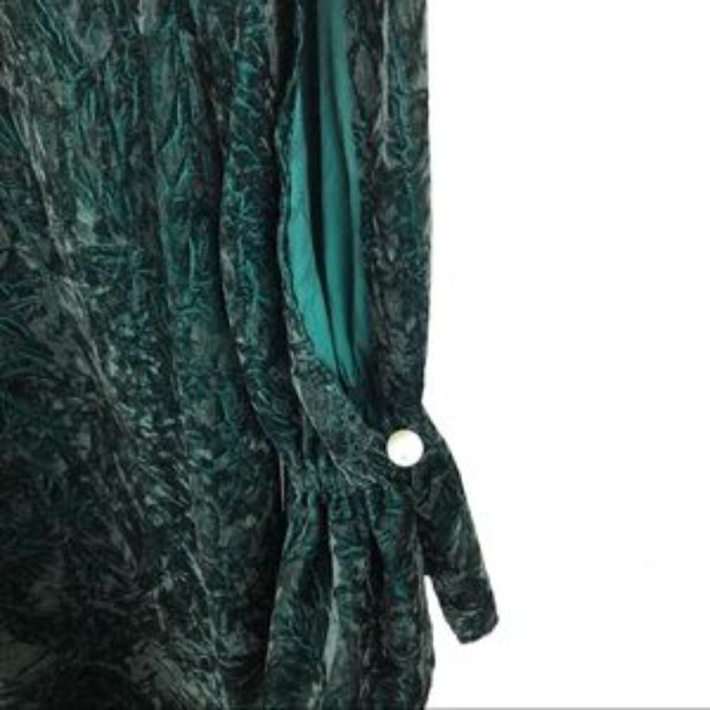 Sam Edelman Slit Sleeve Crushed Velvet Dress size 2 green prom formal - Picture 3 of 8
